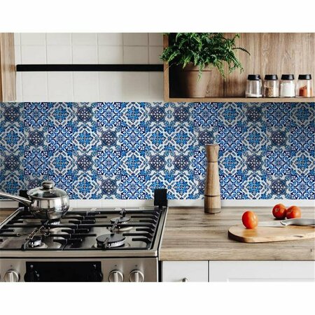 GFANCY FIXTURES 8 x 8 in. Blue Multi Mosaic Peel & Stick Tiles GF3096836
